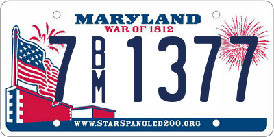 MD license plate 7BM1377