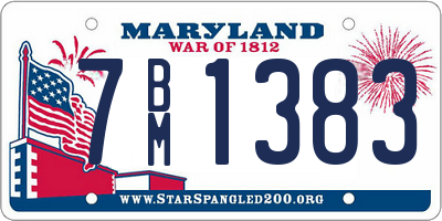 MD license plate 7BM1383