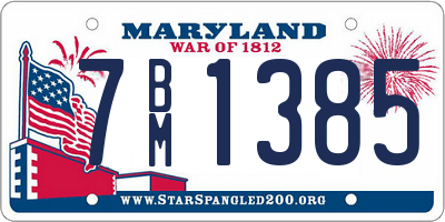 MD license plate 7BM1385