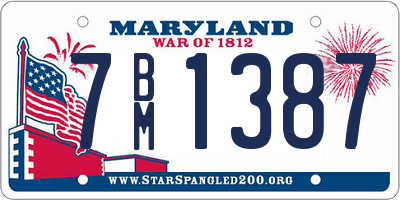 MD license plate 7BM1387