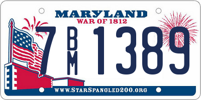MD license plate 7BM1389