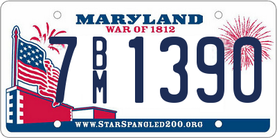 MD license plate 7BM1390