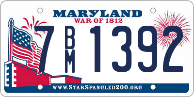 MD license plate 7BM1392