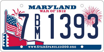 MD license plate 7BM1393