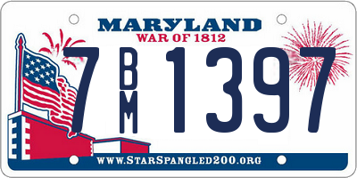 MD license plate 7BM1397