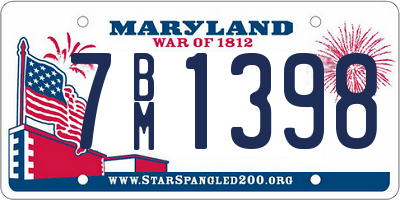 MD license plate 7BM1398