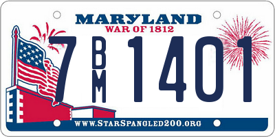 MD license plate 7BM1401