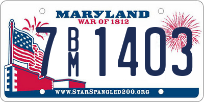 MD license plate 7BM1403