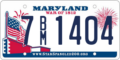 MD license plate 7BM1404