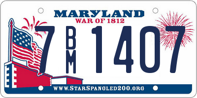 MD license plate 7BM1407