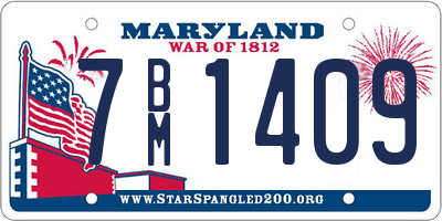 MD license plate 7BM1409