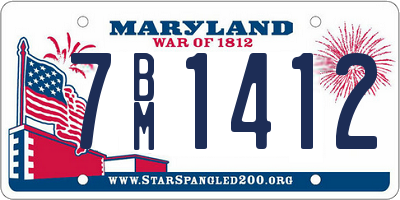 MD license plate 7BM1412