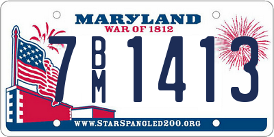 MD license plate 7BM1413