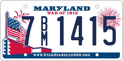 MD license plate 7BM1415