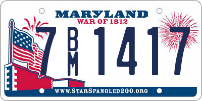 MD license plate 7BM1417