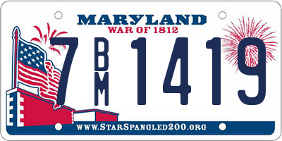 MD license plate 7BM1419