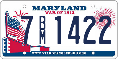 MD license plate 7BM1422