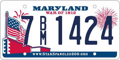 MD license plate 7BM1424