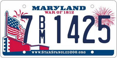 MD license plate 7BM1425