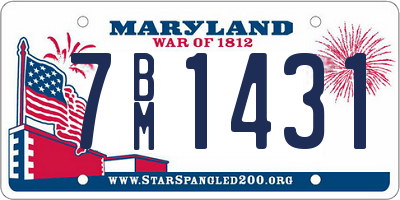 MD license plate 7BM1431