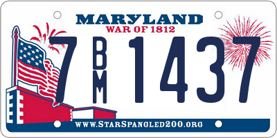 MD license plate 7BM1437