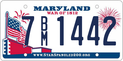 MD license plate 7BM1442