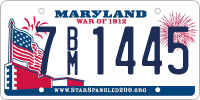 MD license plate 7BM1445