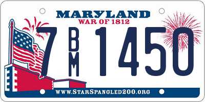 MD license plate 7BM1450