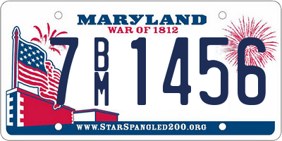 MD license plate 7BM1456