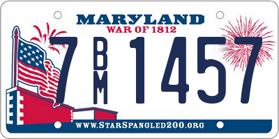 MD license plate 7BM1457