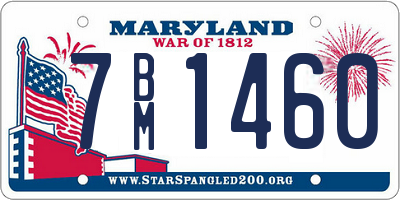 MD license plate 7BM1460