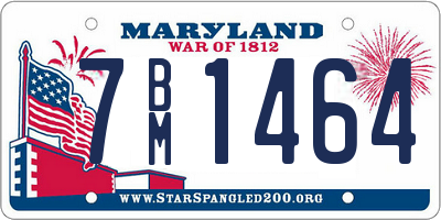 MD license plate 7BM1464