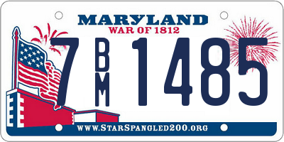 MD license plate 7BM1485