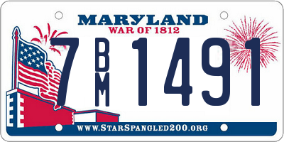 MD license plate 7BM1491