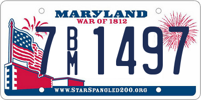 MD license plate 7BM1497