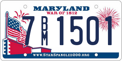 MD license plate 7BM1501