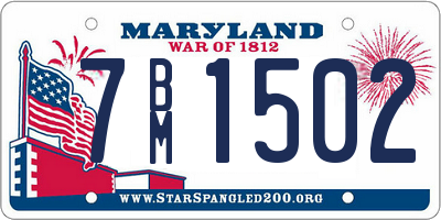 MD license plate 7BM1502