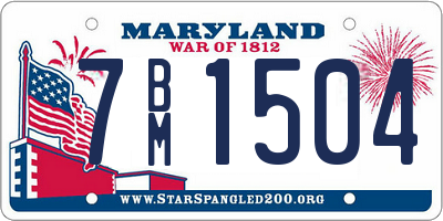 MD license plate 7BM1504