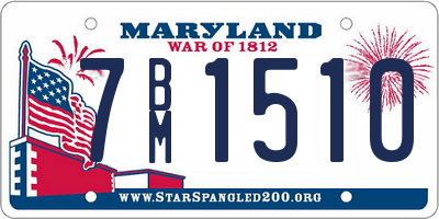 MD license plate 7BM1510