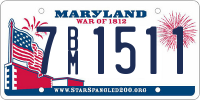 MD license plate 7BM1511