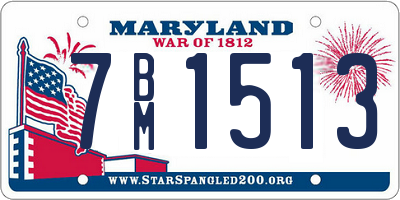 MD license plate 7BM1513