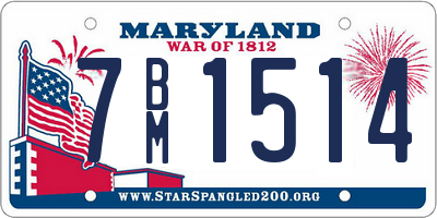 MD license plate 7BM1514