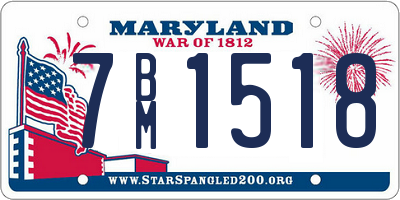 MD license plate 7BM1518