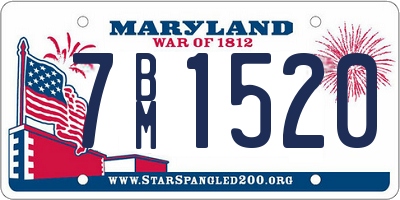 MD license plate 7BM1520