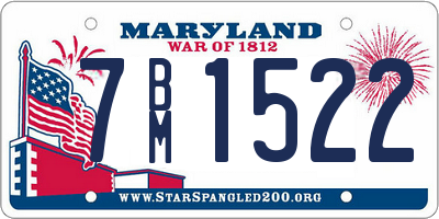 MD license plate 7BM1522