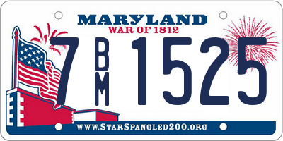 MD license plate 7BM1525