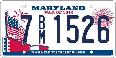 MD license plate 7BM1526