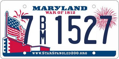 MD license plate 7BM1527