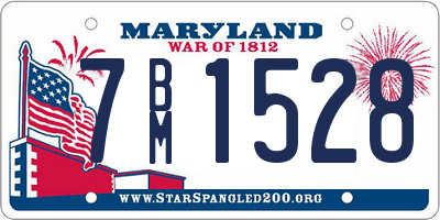 MD license plate 7BM1528