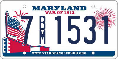 MD license plate 7BM1531